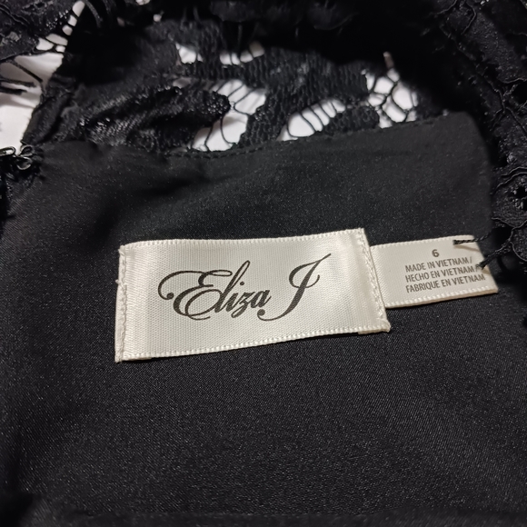Eliza J Black Lace Fit and Flate Cocktail Dress Size 6 - Picture 3 of 6